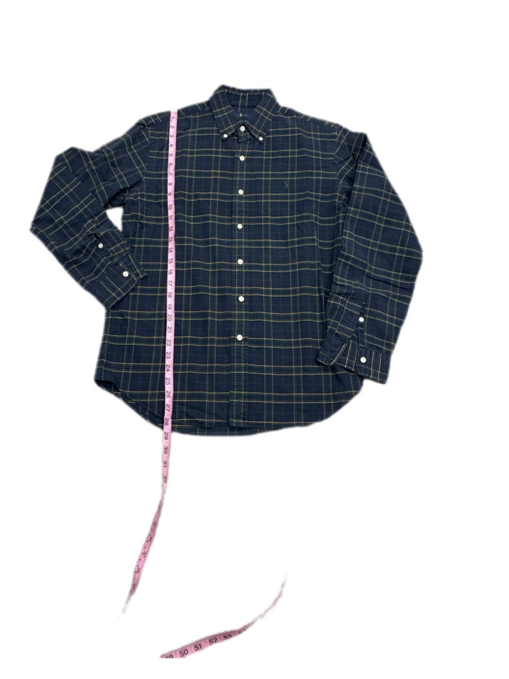 Ralph Lauren Navy and Green Plaid Button-Down Shirt